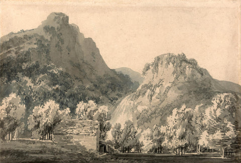 Waterfall of Lodore Cumberland - Joseph M W Turner - Landscape Painting - Framed Prints