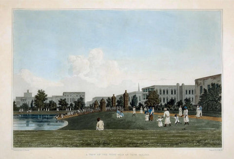 West Side Of Tank Square (from Views Of Calcutta series)  - James Baillie Fraser - c1824 Vintage Orientalist Painting of India - Framed Prints by James Baillie Fraser