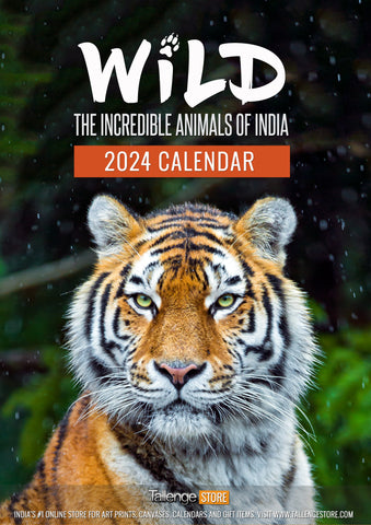 Wall Calendar 2024 - Wildlife, Incredible Animals of India by Tallenge Store