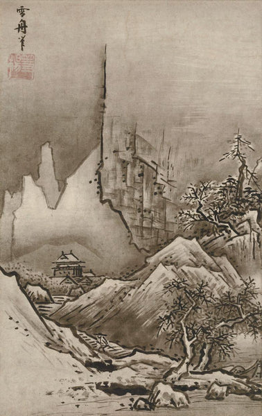 Winter Landscape  - Sesshu Toyo (Zen Monk) - 15th Century Japanese Inkwash Painting - Canvas Prints