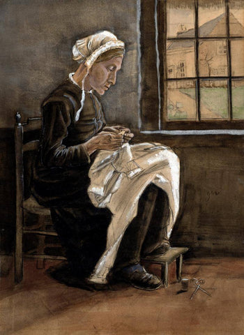 Woman Sewing (Naaiende Vrouw) - Vincent van Gogh - Painting - Framed Prints