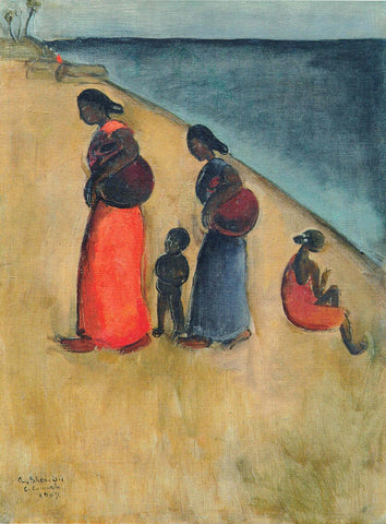 Women On The Beach - Amrita Sher-Gil Painting by Amrita Sher-Gil
