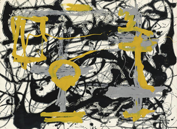 Yellow And Gray - Jackson Pollock - Abstract Expressionist Painting - Canvas Prints