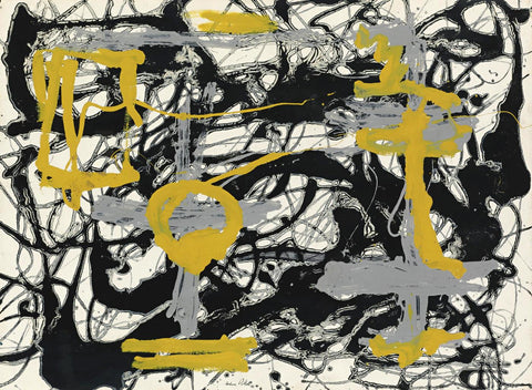Yellow And Gray - Jackson Pollock - Abstract Expressionist Painting - Canvas Prints