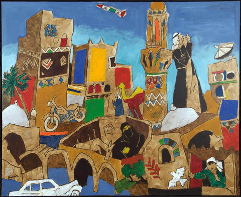 Yemen (Arab Civilisation Series) - Maqbool Fida Husain Painting - Large Art Prints