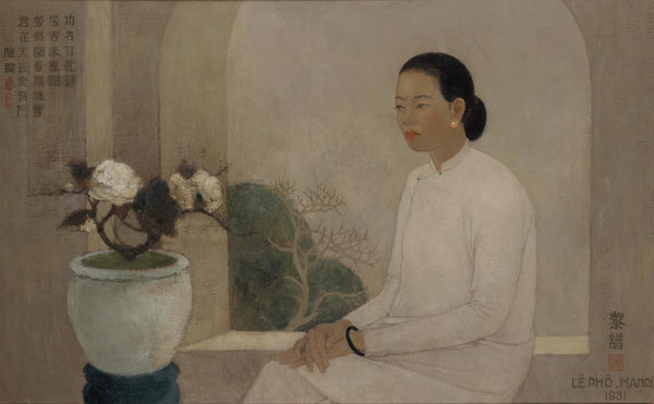 Young Girl in White (Jeune Fille En Blanc) - Le Pho Painting - Art Prints