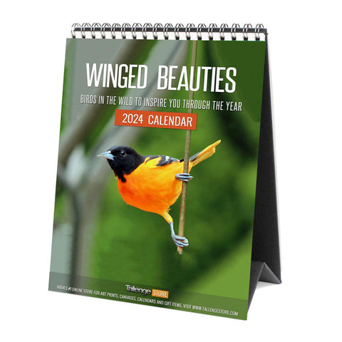 Desk Calendar 2024 - Winged Beauties, Birds by Tallenge Store