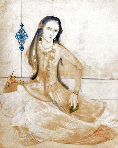 Zeb-Un-Nissa - Abanindranath Tagore - Bengal School - Indian Art Painting by Abanindranath Tagore