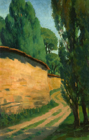 Zebegeny Landscape - Amrita Sher-Gil Painting by Amrita Sher-Gil