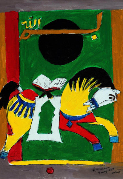 Zuljanah Horse - Maqbool Fida Husain Painting - Art Prints