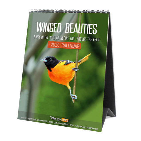 Desk Calendar 2026 - Winged Beauties, Birds by Tallenge Store