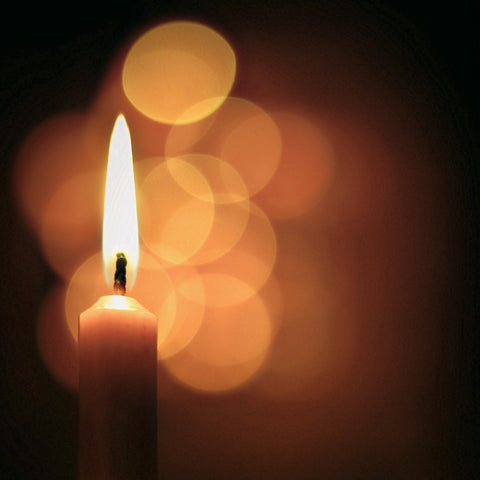 Burning Candle with Bokeh Background - Posters