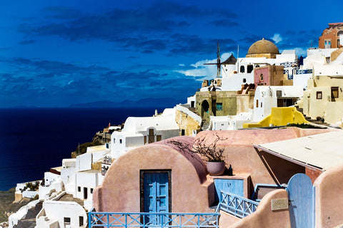 Stunning Santorini - Posters by Roselyn Imani