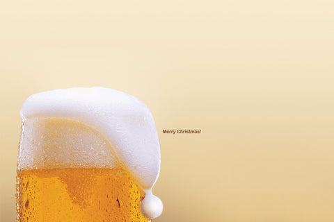 Beer Foam as Santa Hat - Posters
