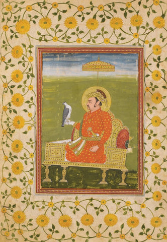 Indian Miniature Art - Pahari Painting - King Akbar - Art Prints