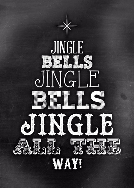 Christmas Quote: Jingle Bells - Framed Prints