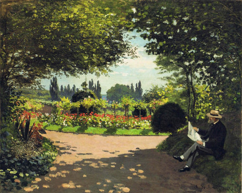 Adolphe Monet in the Garden of Le Coteau at Sainte-Adresse (Adolphe Monet dans le jardin du Coteau à Sainte-Adresse) – Claude Monet Painting – Impressionist Art”. - Art Prints by Claude Monet 