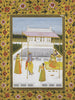 Indian Miniature Art - Pahari Painting-Krishna And Gopis - Framed Prints