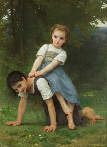 The Horseback Ride (ILa Bourrique)  – Adolphe-William Bouguereau Painting - Posters by William-Adolphe Bouguereau