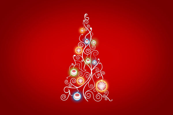 Graphic Tree in Christmas Colors - Posters
