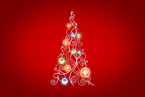 Graphic Tree in Christmas Colors - Posters by Sina Irani