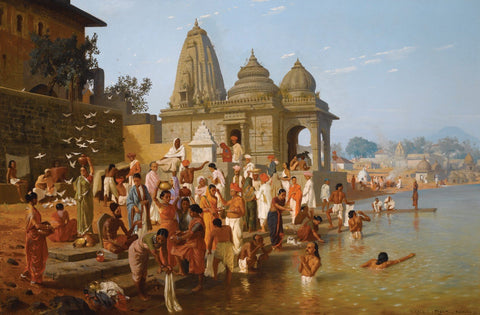 Worshippers At Trimbakeshwar Shiva Temple Nasik - Posters by HORACE VAN RUITH