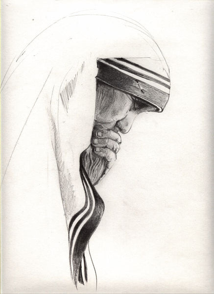 Pencil Sketch - Mother Teresa - Framed Prints