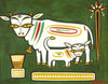 Jamini Roy - Cow With It's Calf - Canvas Prints