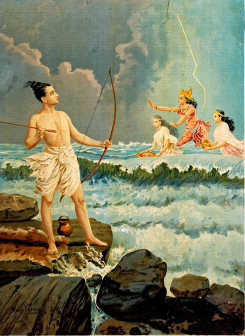 Sri Rama Vanquishing the Sea by Raja Ravi Varma