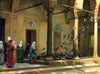 Harem Women Feeding Pigeons in a Courtyard - Jean Leon Gerome - Posters