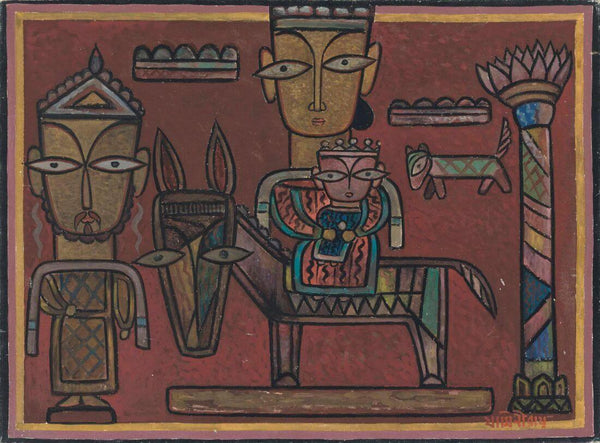 Jamini Roy - Untitled (Flight Into Egypt) - Art Prints