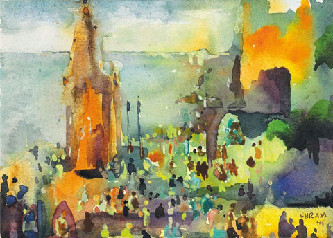 Untitled (Cityscape) by Sayed Haider Raza