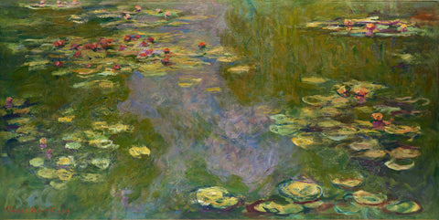 Water Lilies (Nymphéas) 1919 - Canvas Prints by Claude Monet
