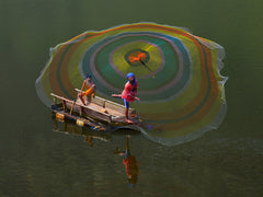 A Fisherman And A Rainbow Web by Ajar Setiadi | Tallenge Store | Buy Posters, Framed Prints & Canvas Prints