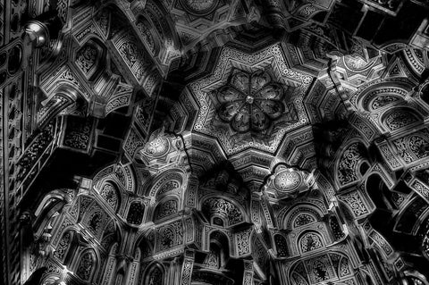 Ceiling In Black And White - Canvas Prints by William De Simone