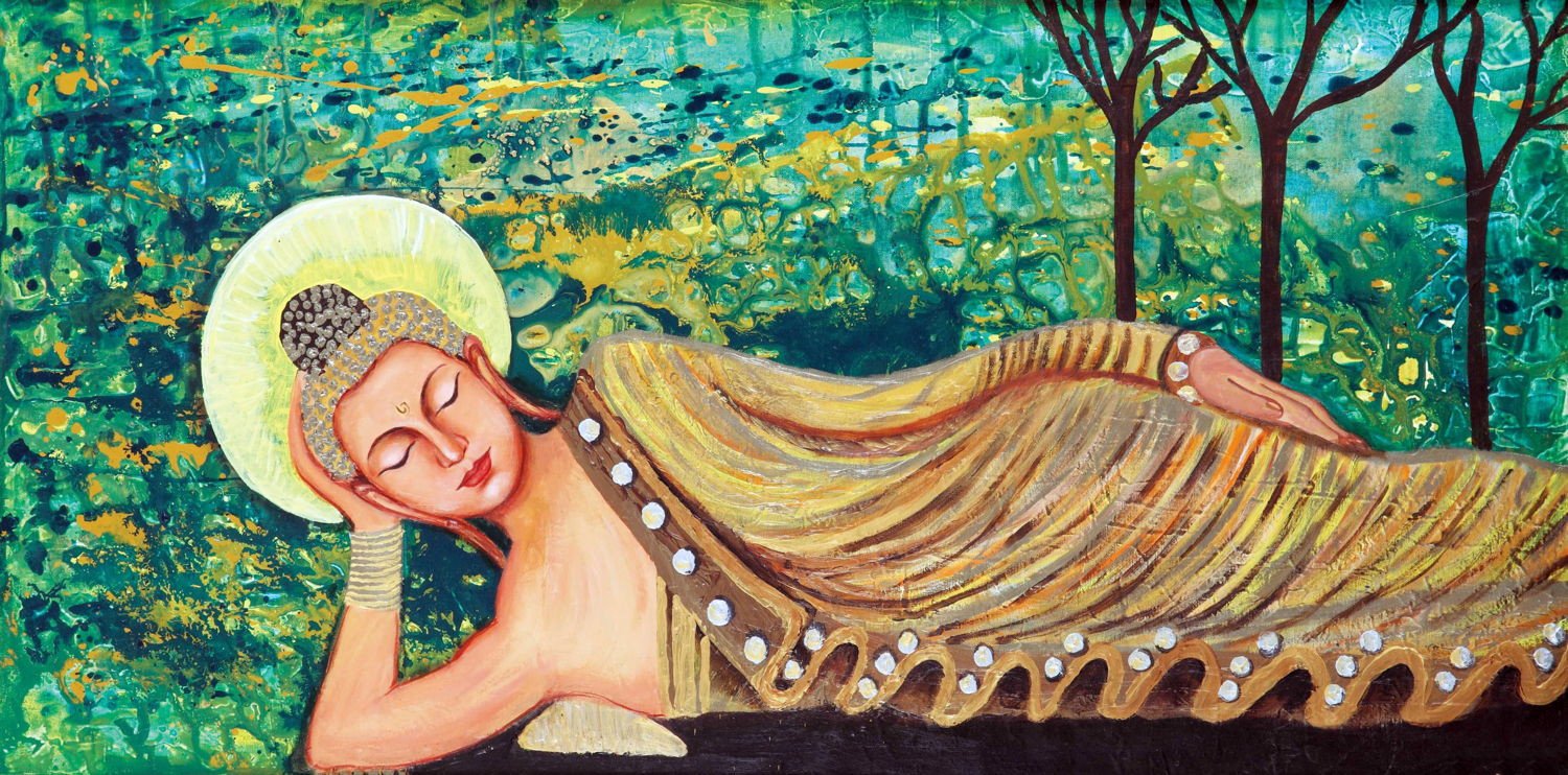 Sleeping Buddha Painting by Priyanka Sachan  Fine Art America