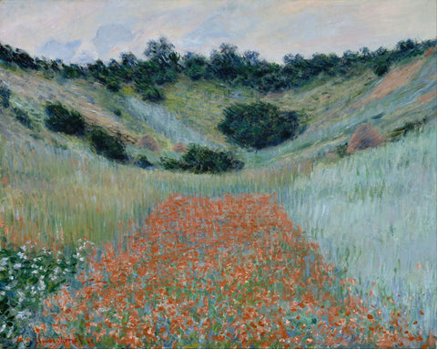 Poppy Field In A Hollow Near Giverny by Claude Monet