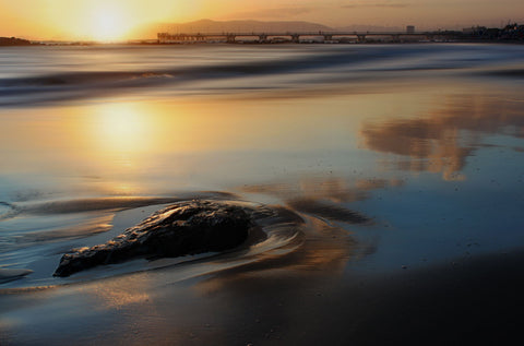 Sunset At The Mirror - Large Art Prints