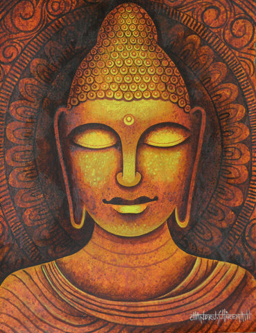 Modern Matte Buddha Acrylic Canvas Painting, Shape: Rectangular at Rs 4000  in Dhenkanal
