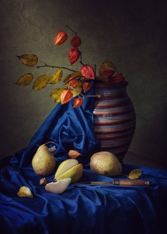 Still Life With Autumn Pears - Framed Prints by Iryna Prykhodzka
