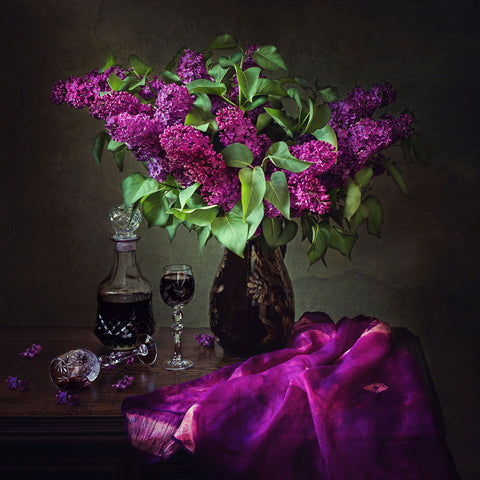 Wine With The Scent Of Lilacs - Framed Prints by Iryna Prykhodzka