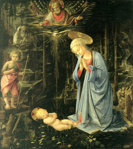 The Adoration In The Forest - Large Art Prints by Filippo Lippi