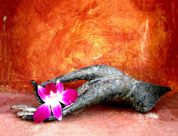 Lotus Hand Position With Flower - Large Art Prints