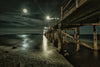 Pier Under Light Of Full Moon - Posters