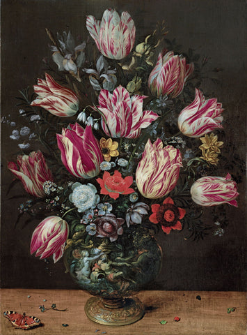 Vase With Tulips - Framed Prints by Frans Francken the Younger