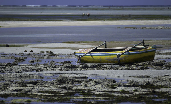 Fishermen Boat At Low Tide - Framed Prints