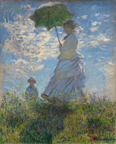Woman With A Parasol - Madame Monet And Her Son - Framed Prints