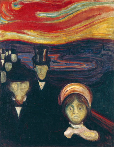 Anxiety - Canvas Prints by Edvard Munch