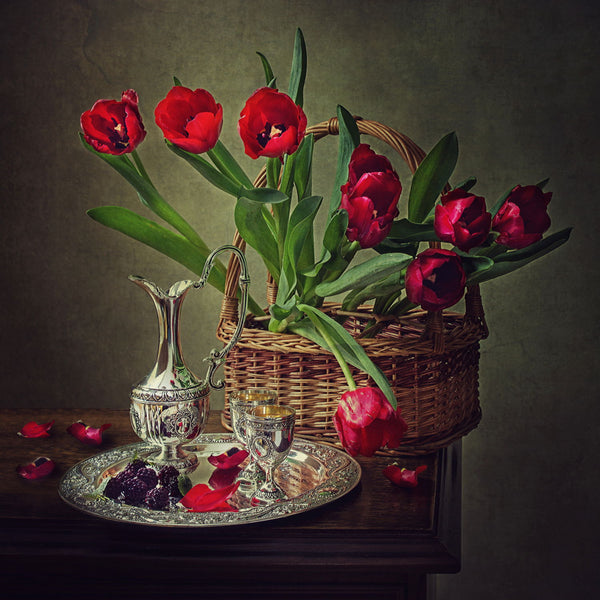 Still Life With Red Tulips - Large Art Prints