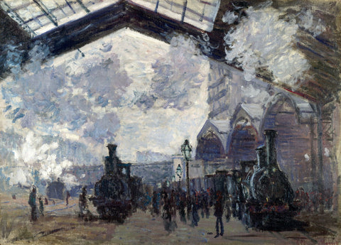 The Gare Saint-Lazare Arrival Of A Train - Posters by Claude Monet